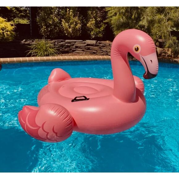 NWB Intex ride On  Pink Flamingo Inflatable Swim Toy 14+  56"x54"x38" - Picture 3 of 3